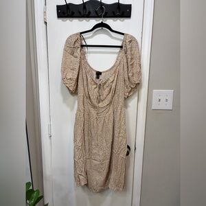 Forever 21 Cream Floral Midi Dress 2X Cottagecore Milkmaid Festival